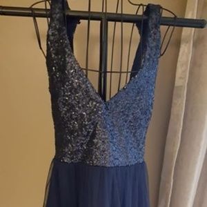 Blue sparkly tulle party dress